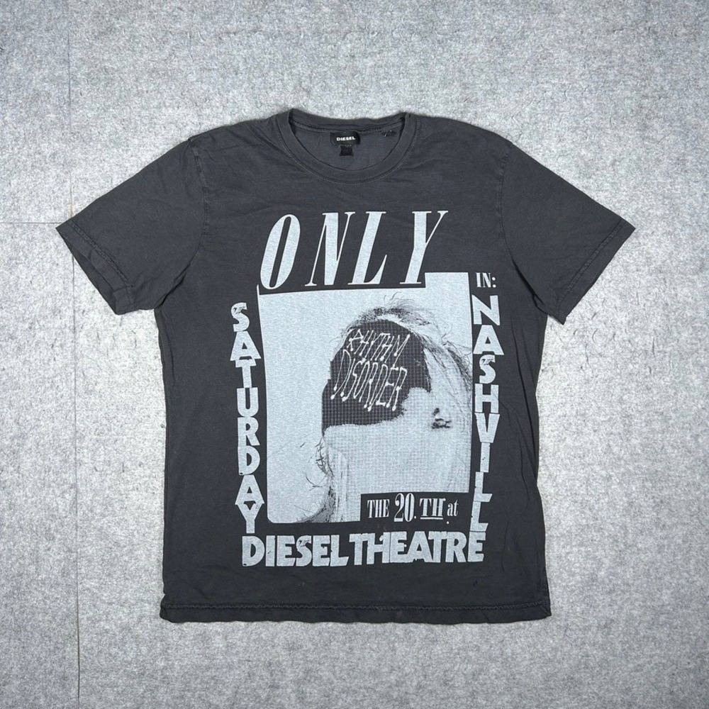 Diesel T-Shirt Men M Charcoal Grey Rhythm Disorder Nashville Graphic Tee Gorp